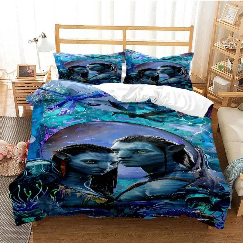 Avatar Filmový Potisk Třídílná Ložní Souprava Módní Článek Pro Děti Nebo Dospělé Na Postele Povlaky Na Přikrývky Povlaky Na Polštáře Ložní Souprava Dárek