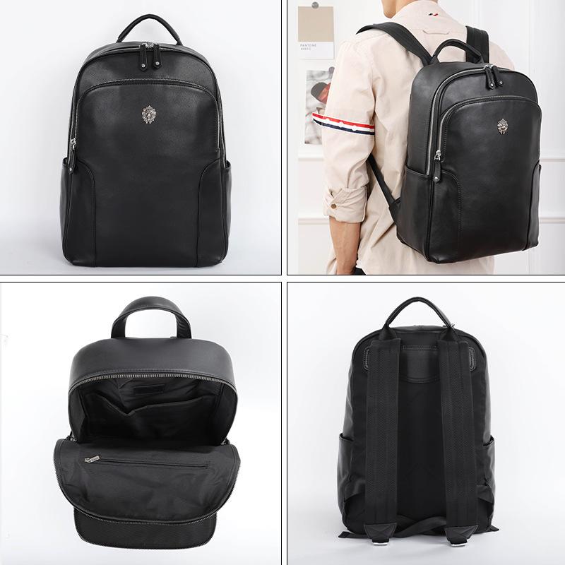 Cowhide Backpack Simple and Large-capacity Travel Schoolbag Business and Fashionable Business Trip Backpack