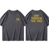 25 Plus Size Cotton Fbi Letter Printed T-shirt Military Style Cotton Jacket Short Sleeved Half Sleeved Casual Round Neck T-shirt