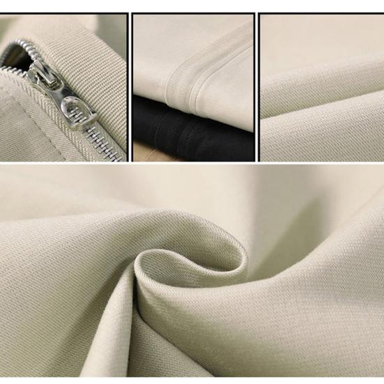 Casaco Blazer Casual Masculino Outono Cor Sólida Gola Alta Bolsos com Zíper Fino Slim