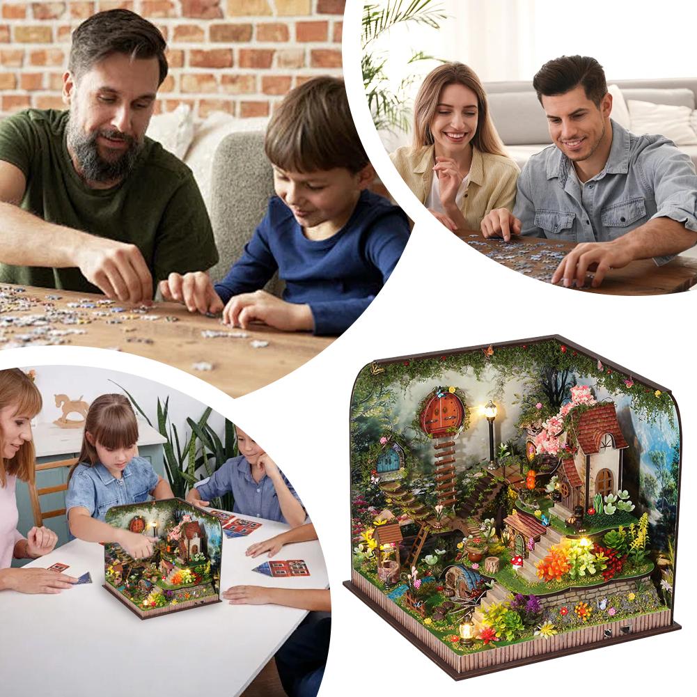 DIY Wooden Miniature Building Kits 3D Forest Whisper Miniature House Puzzle Cottage Casa Dollhouses For Friends Gifts