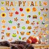 Autumn paper card leaf squirrel pumpkin Happy Fall background wall bulletin board decoration Thanksgiving wall stickers