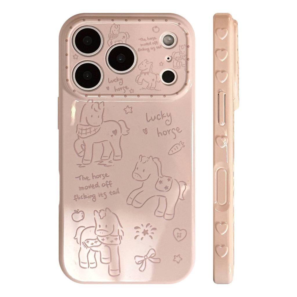 Line pony for apple 17 mobile phone case iphone16promax simple new year 13 soft case 1511