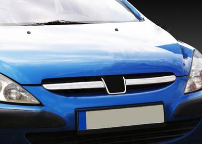 Grille Overlays (2001-2005, 2 Pieces, Stainless Steel) for Peugeot 307