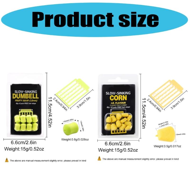 8pack Scented Rubber Fishing Baits Slow Sinking Dumbells Baits for Enhances Durability in Freshwaters