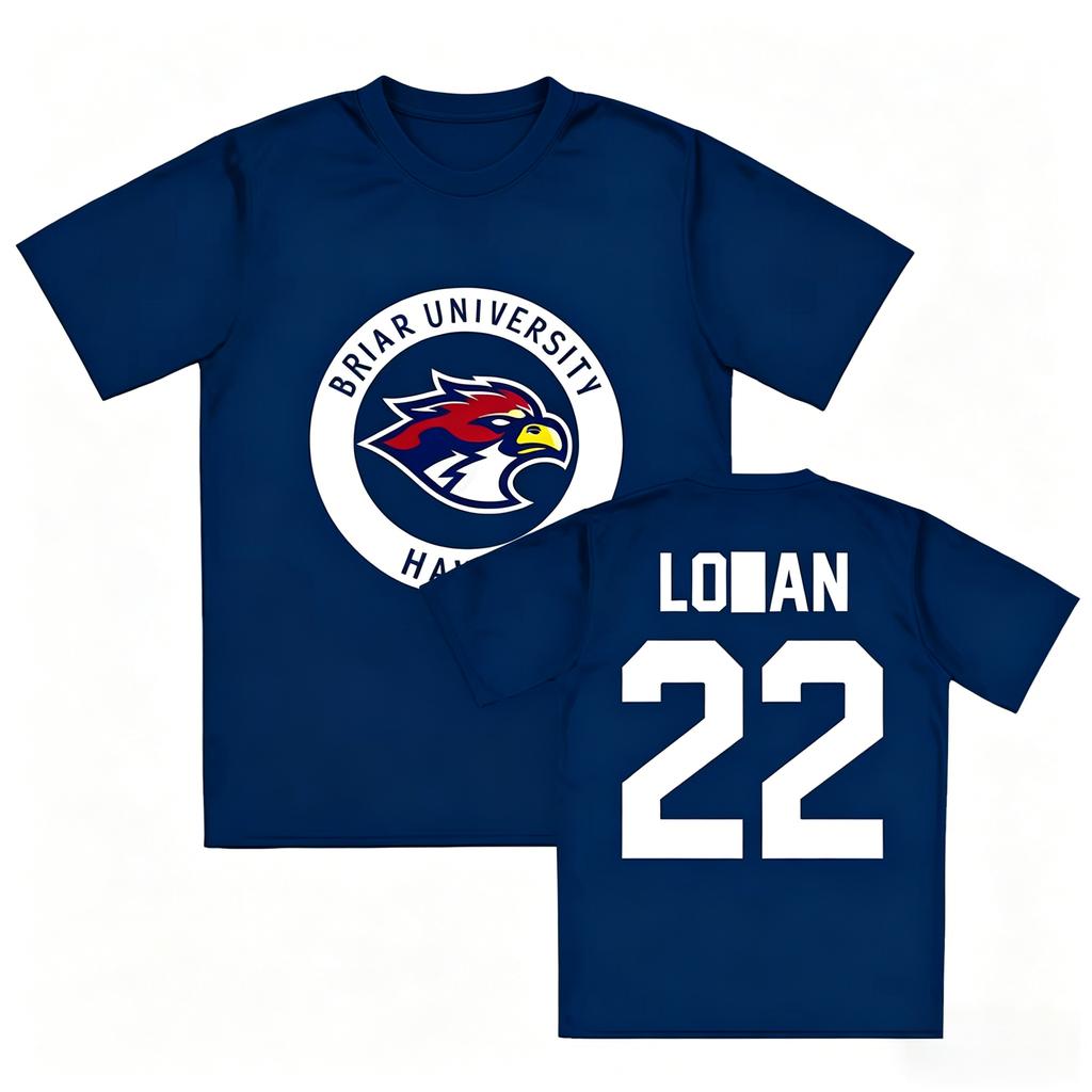 Off-Campus Briar University Hawks Graham No. 44 Jersey Shirt Cotton Unisex 2026 Summer New Men's O-neck Streetwear Tshirt
