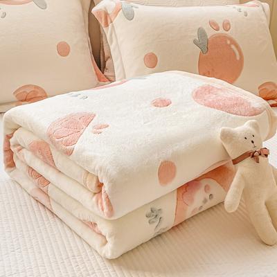 Winter Flannel Blanket Double Sided Thick Coral Fleece Blanket Class A Milk Velvet Throw Blanket For Office Nap With Pillowcase