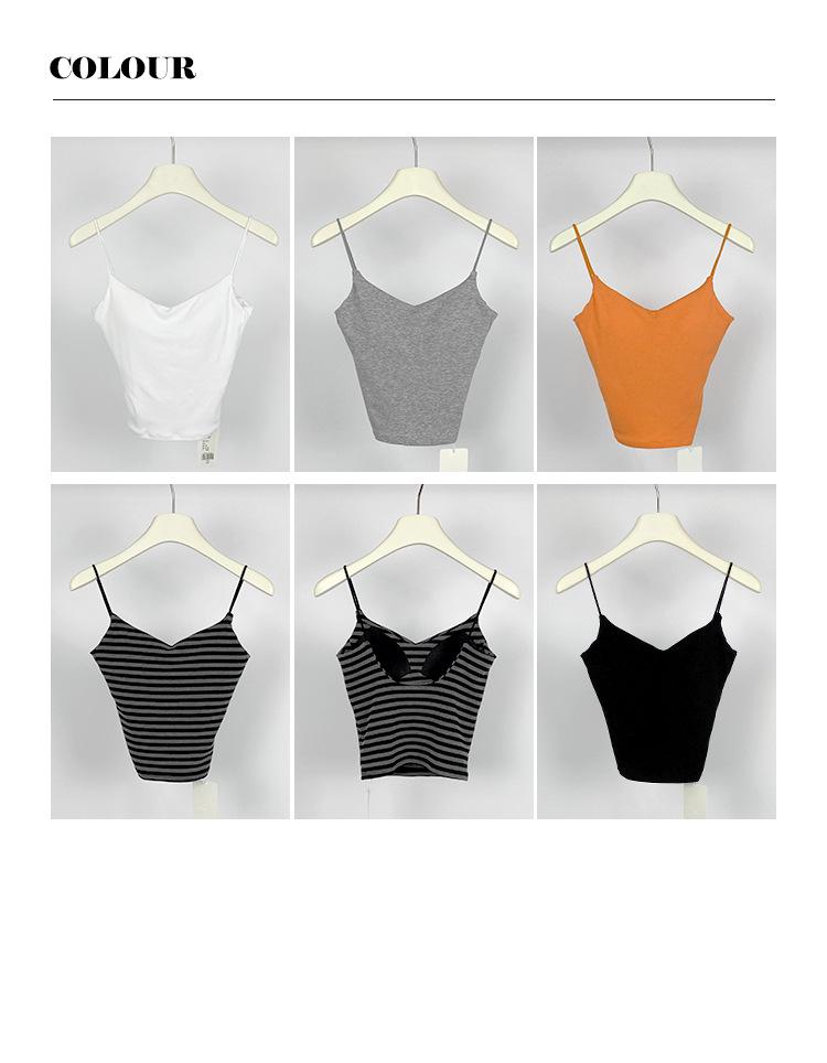 

Umi Women s 2026 Spring Striped Camisole Vest with Open Back Orange