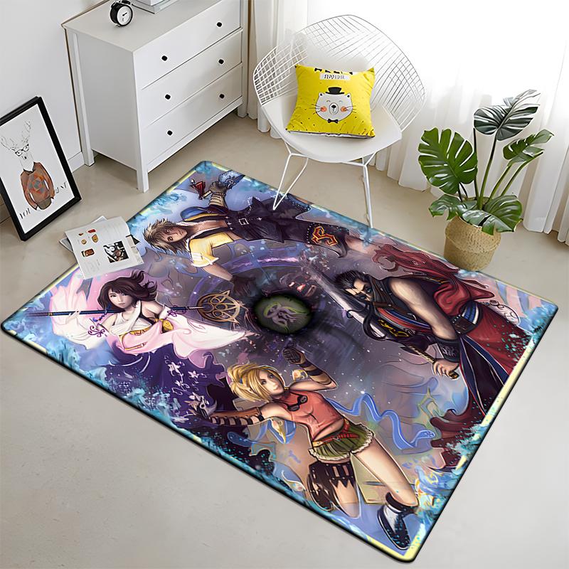 Final Fantasy Carpet Art Printed Living Room Bedroom Children's Rugs Soft Kitchen Area Rug Non-slip Flannel Carpet Floor Mat