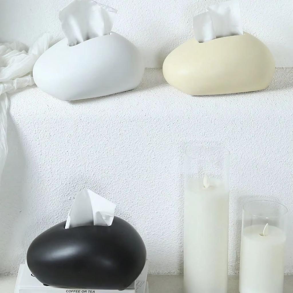 Modern Ceramic Tissue Box Minimalist Paper Towel Holder Box Creative Home Decor Tissue Box for Living Room Coffee Table Ornament
