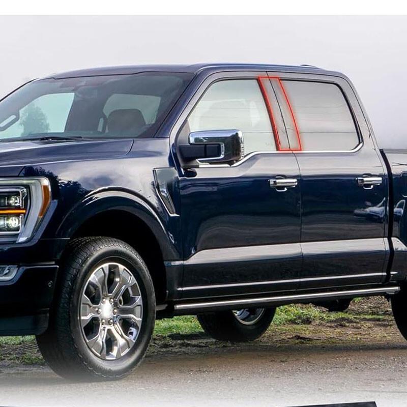 4x Gloss Black Door Pillar Posts Cover Trim For 2015-2021 Ford F-150 with Keypad
