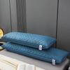 Blue Double Pillow with Three-Line Grid Design - Long Pillow for Bed Head Backrest Cushion