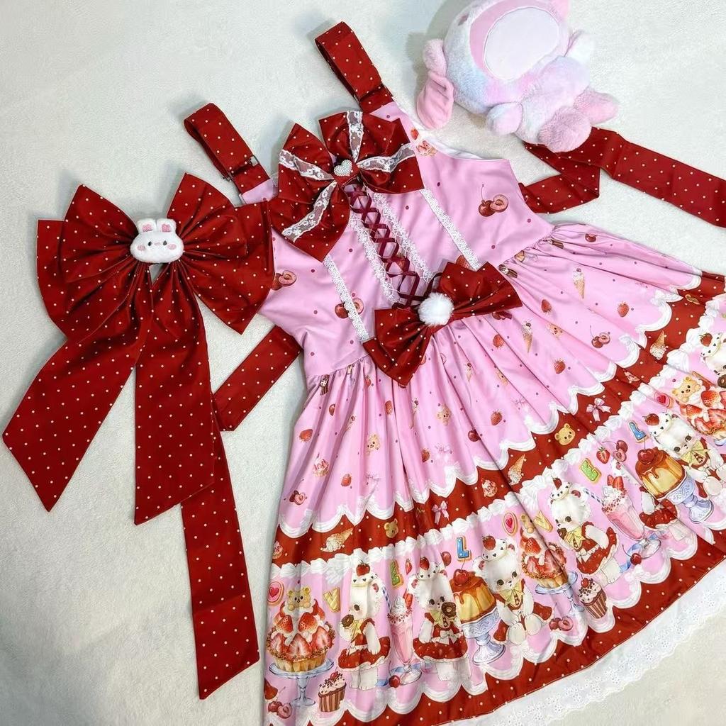 Cute Lolita Authentic JSK Overall Dress Daily Versatile Style Cute Rabbit Beibei