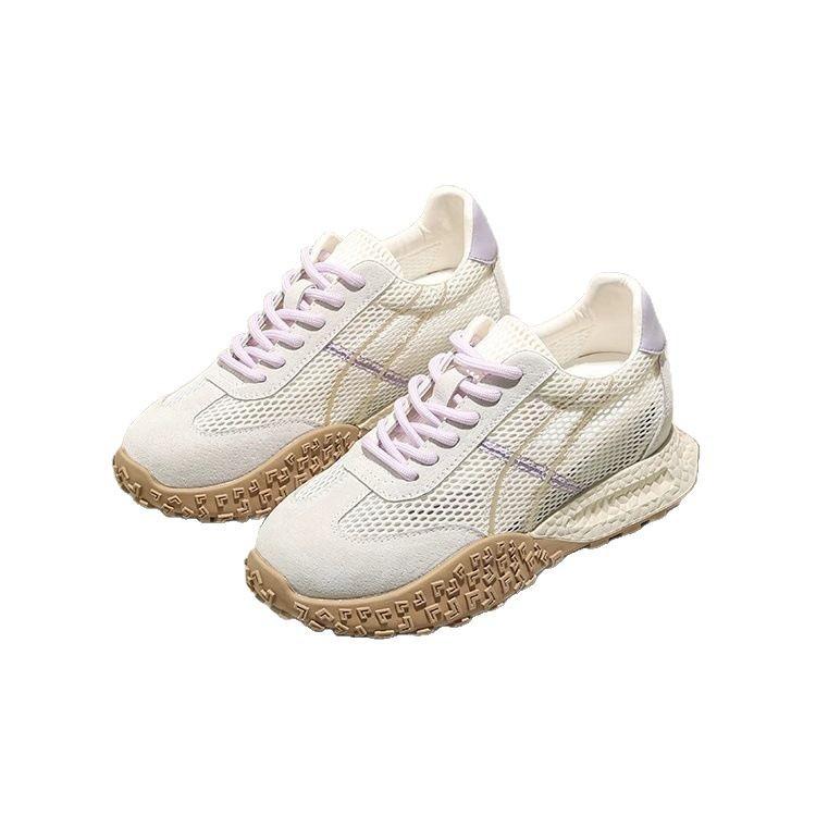 Small 7CM inner height increase thick-soled German training shoes women's 2025 new summer mesh breathable thin casual Forrest Gump shoes