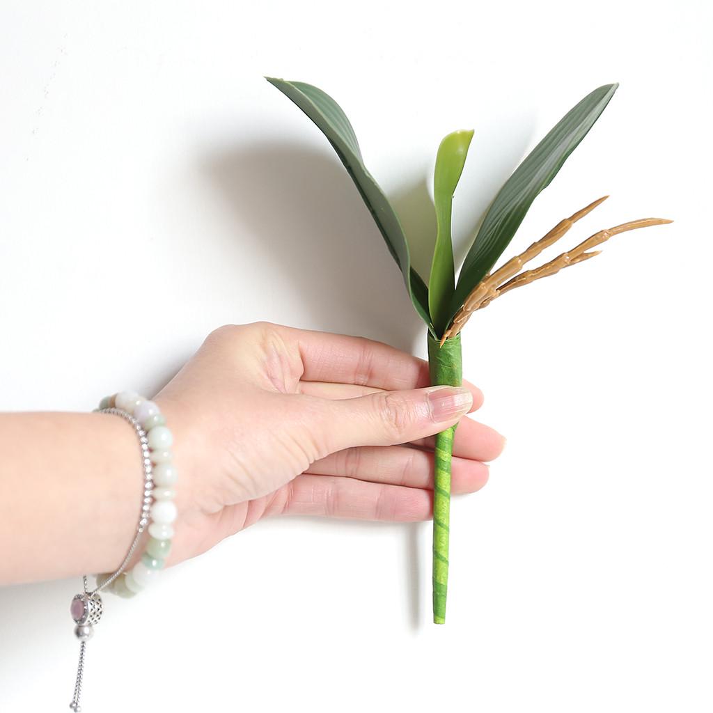 

Artificial Orchid Phalaenopsis Leaves Potted Plant Decor 1PC зелёный