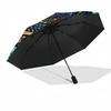 Harmonious Musical Harmony pattern umbrella, portable and foldable design, 8 ribs, a casual accessory for Halloween, Christmas, and birthday gifts.