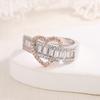 New Fashion Heart Women Ring Full Sparkling Cubic Zirconia Charming Wedding Anniversary Trendy Accessories Delicate Jewelry Gift