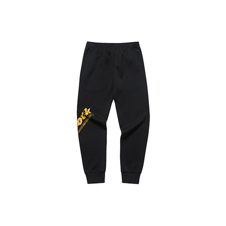 Anta Knitted Breathable Letter Print Casual Sports Pants Men Bottoms Black 152131327-2