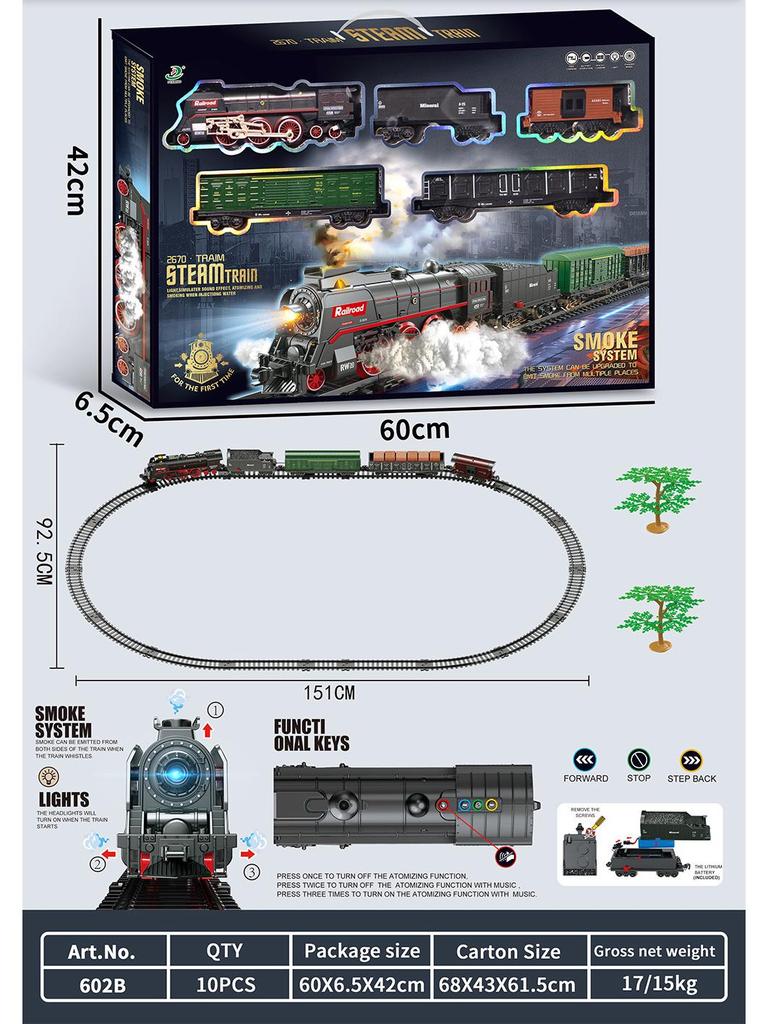 Retro Zestaw Torów Kolei Parowej - Elektryczna Zabawka dla Dzieci