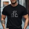 T-shirt décontracté à manches courtes pour homme avec imprimé graphique de cycliste Noir Blanc Design Vélo Col rond Coupe régulière Toutes saisons