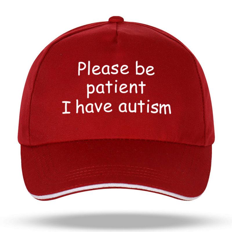 

Please Be Patient I Have Autism Cap Baseball Cap Hat Outdoor Fish Women Printed Czapka Bonnet Spring Casual Unisexs cap Adult Size