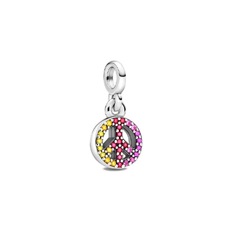 Pandora Mini Peace Symbol Charm Unisex Charm 799424C01 Multicolor,F