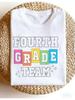 T-shirt Rétro Première Journée d'École pour l'Équipe de Quatrième Année avec Imprimé Coloré en Lettres Blocs Coupe Ample T-shirt Décontracté pour Adultes Lavable en Machine