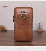 Xiaoduoli Men's Leather Mobile Phone Waist Bag for 5.5"/6.5" Phones with Belt, Cowhide ID Holder 