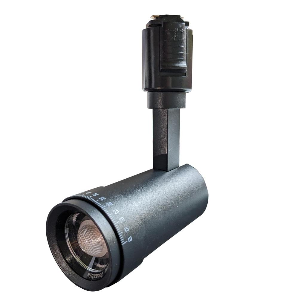 LED Spotlight for Duct Rails, Warm White, 100W Equivalent, Adjustable Beam Angle, 10W, Dimmable, 2.4GHz Wireless Remote Control, 1-Pack (Black)