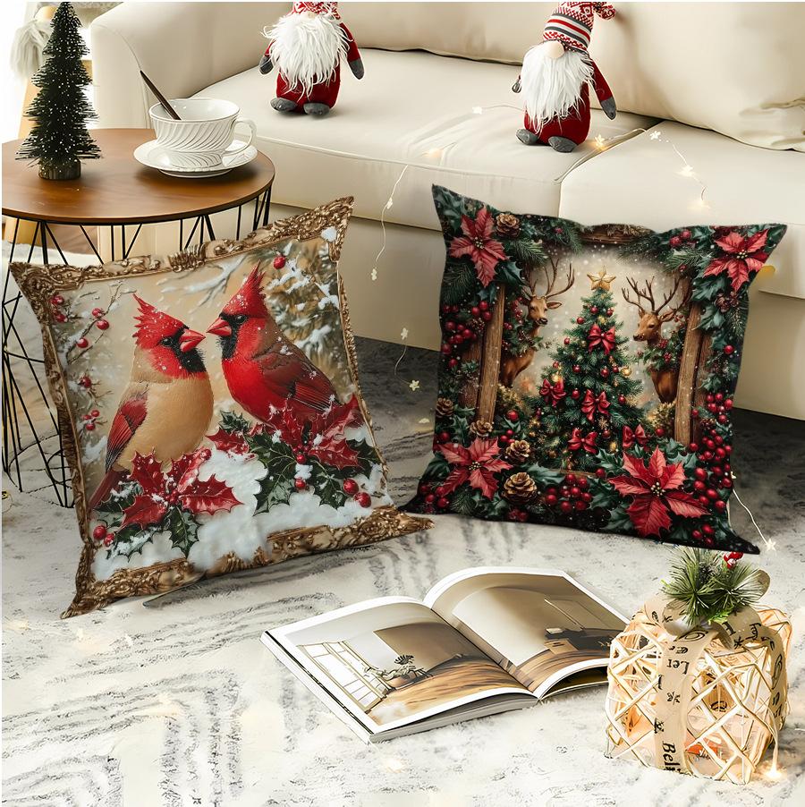 Christmas Pillowcase Christmas Decorative Pillowcase Sofa Decorative Pillow Lumbar Pillowcase
