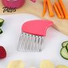 Kitchen Gadget for Vegetables Stainless Steel Potato Cutter, Wavy Blade French Fry Slicer, Manual Durable Food Slicer Tool Energy Saving Chopper