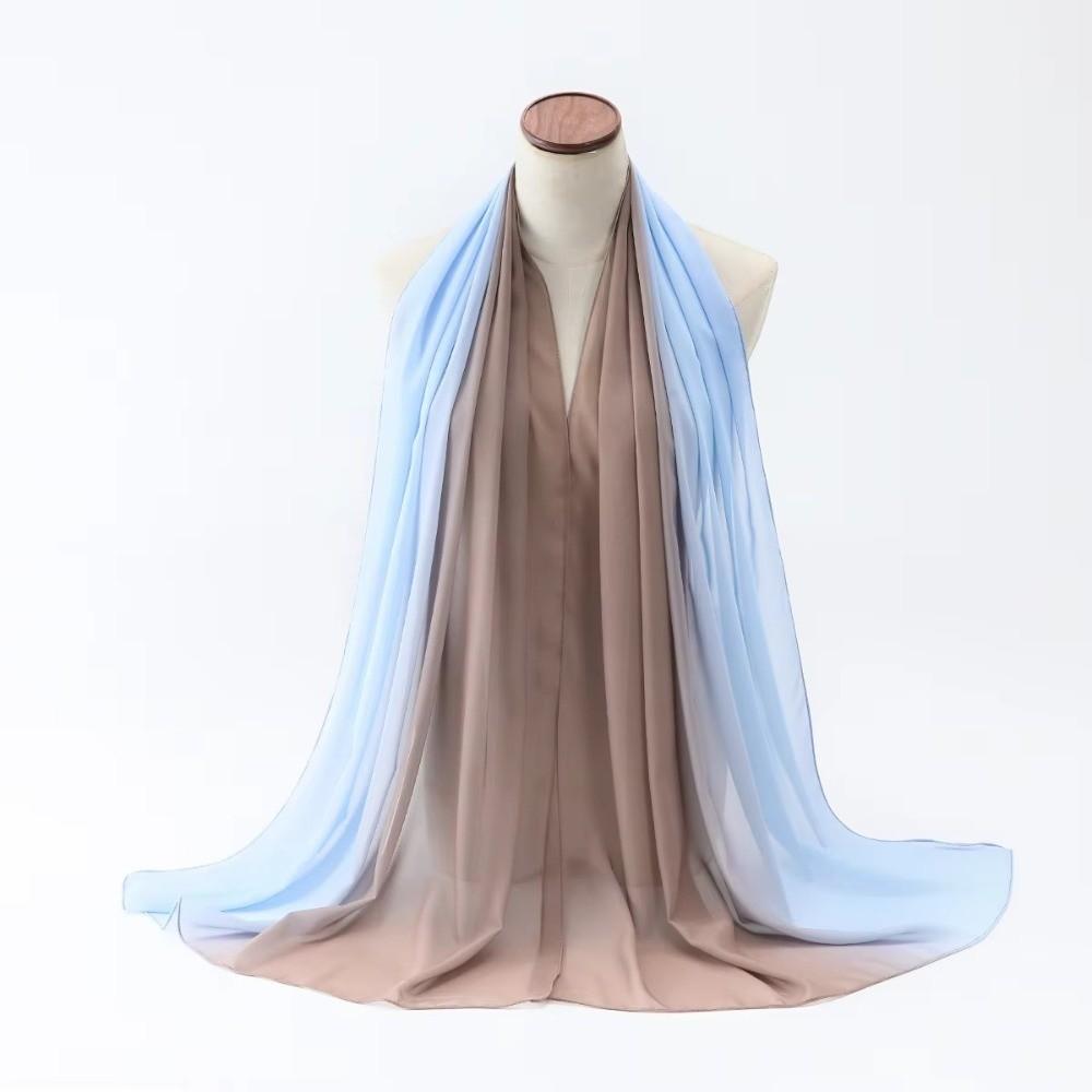 Chiffon Ethnic Style Scarf Long Islamic Turban Elegant Wraps Shawl  Daily