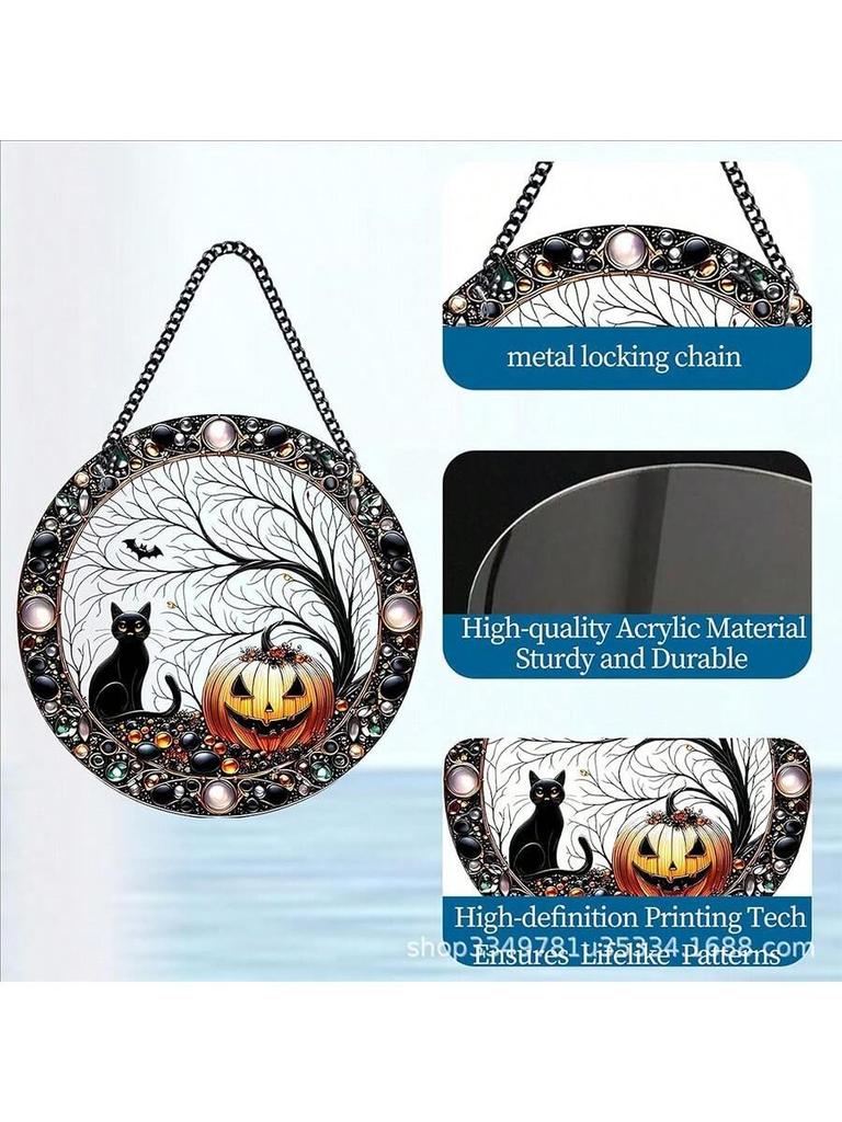 Charming Black Cat Suncatcher - Acrylic Window Hanging Decor, Animal Themed, Birthday Gift for Pet Lovers