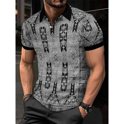 Men's Casual Short Sleeved Shirt - Ethnic Style Printed Shirt