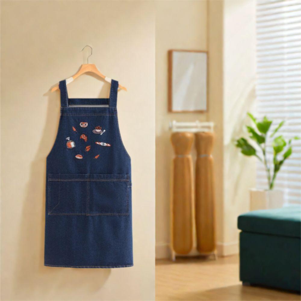 Fashion Retro Apron Artistic Design Korean Workwear Apron Simple Cowboy Apron  Men's and Women's