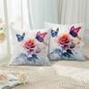 Rose Flower Butterfly Printing Classic Sofa Decorative Throw Pillow Cover Modern Living Room Decorative Sofa Cushion Cover Home
