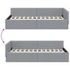 L Shaped Bed Frame with Headboard Light Gray 31.5  X 78.7  (80 Cm X 200 Cm) Fabric