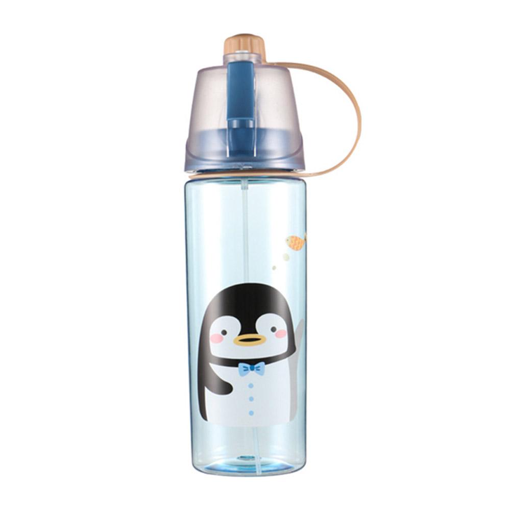 Drinking Cup Large Capacity Portable Cartoon Cool Down Moist Outdoor 600ML Cup Keep Mist Water Water Spray Bottle Supply C0C8