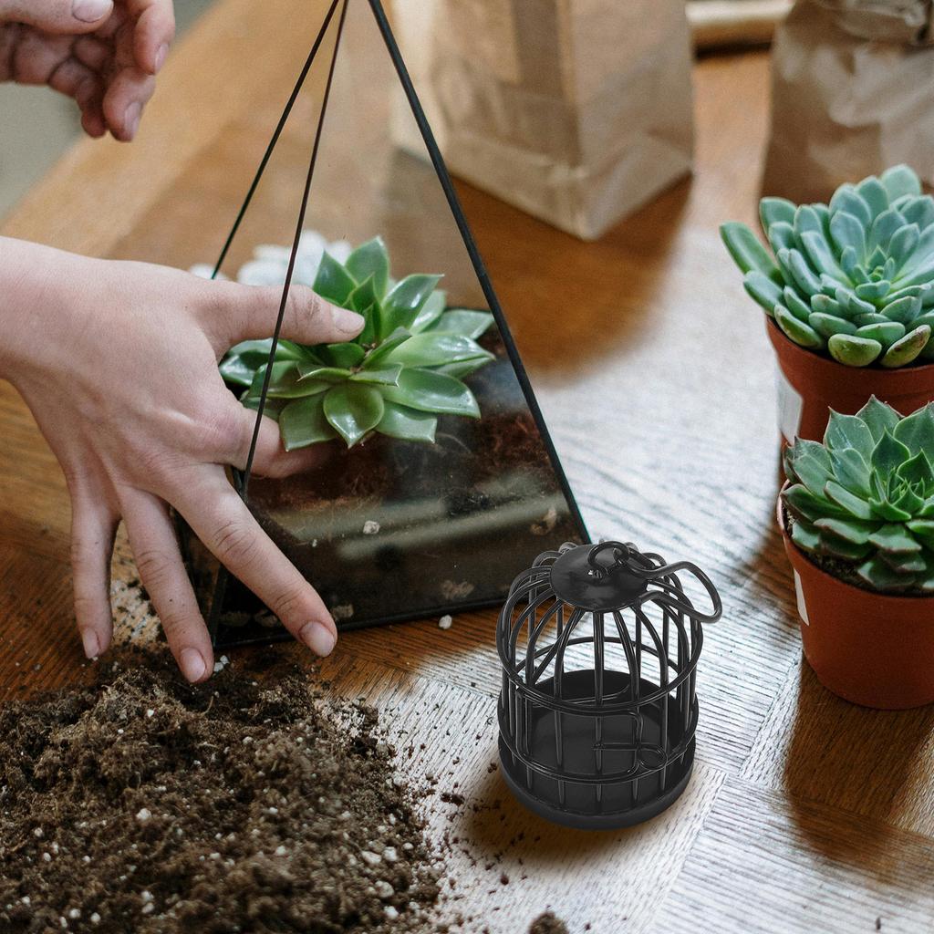 Miniature Iron Birdcage Vintage Hanging Decoration Compact Small Birdcage for Bonsai Micro Landscape Garden Ornament