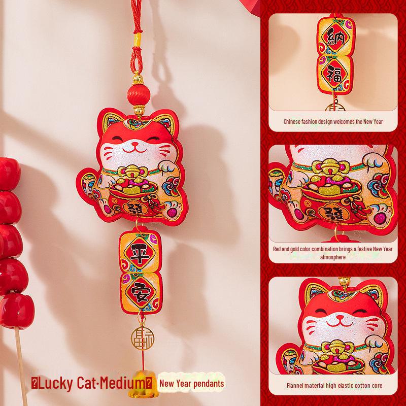 Pandantiv Festivalul de Primăvară Anul Șarpelui 2025 - Clopoțel de vânt Zeul Bogăției Fu pentru decorarea de Anul Nou în scena sufrageriei.