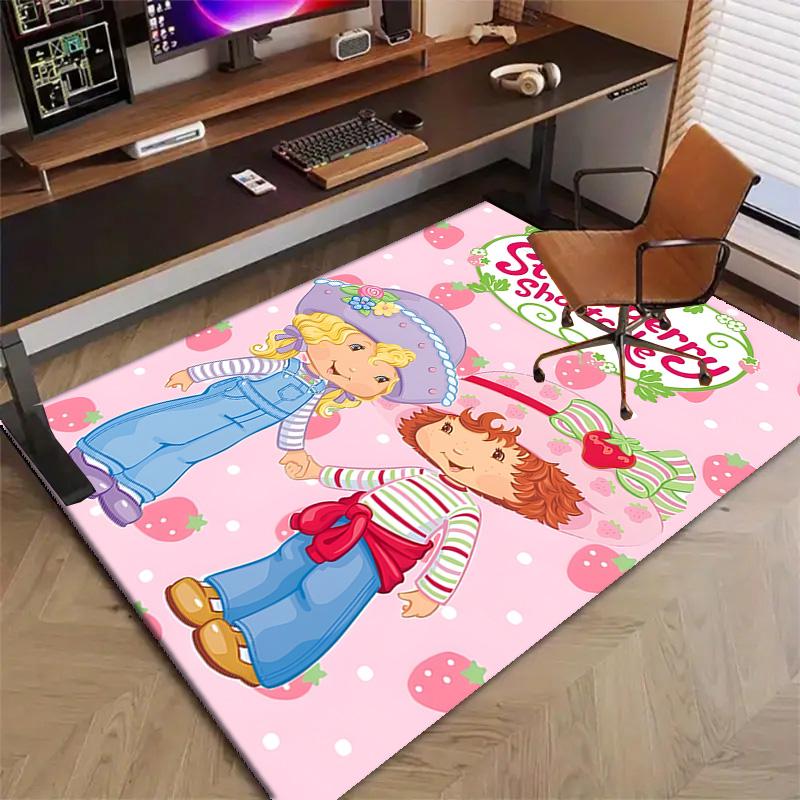 1pc Princess Strawberry (7) Design Printed Area Rug Carpet for Bedroom Living Room Home Decor Rugs Mat Non Slip Mat Rug for Bedside