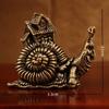 Small Ornaments Tea Pet Ceremony Copper Simulation Animal Figurines Miniatures Toys Hip Hop Exaggerate Solid Brass Snail House