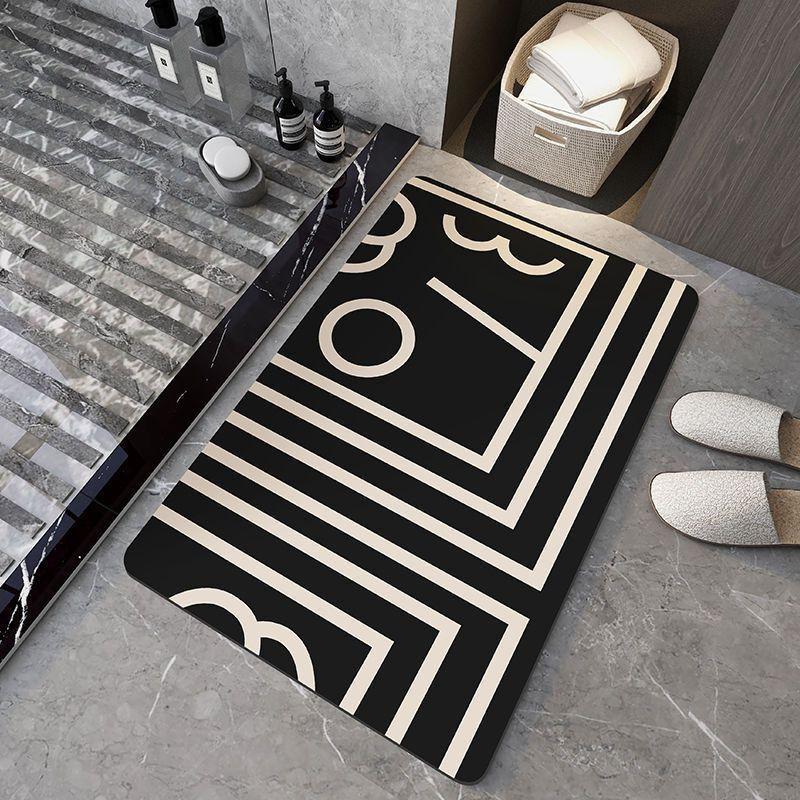 Modern Minimalist Diatomaceous Earth Bath Mat Non-Slip Absorbent Floor Bathroom Shower Area