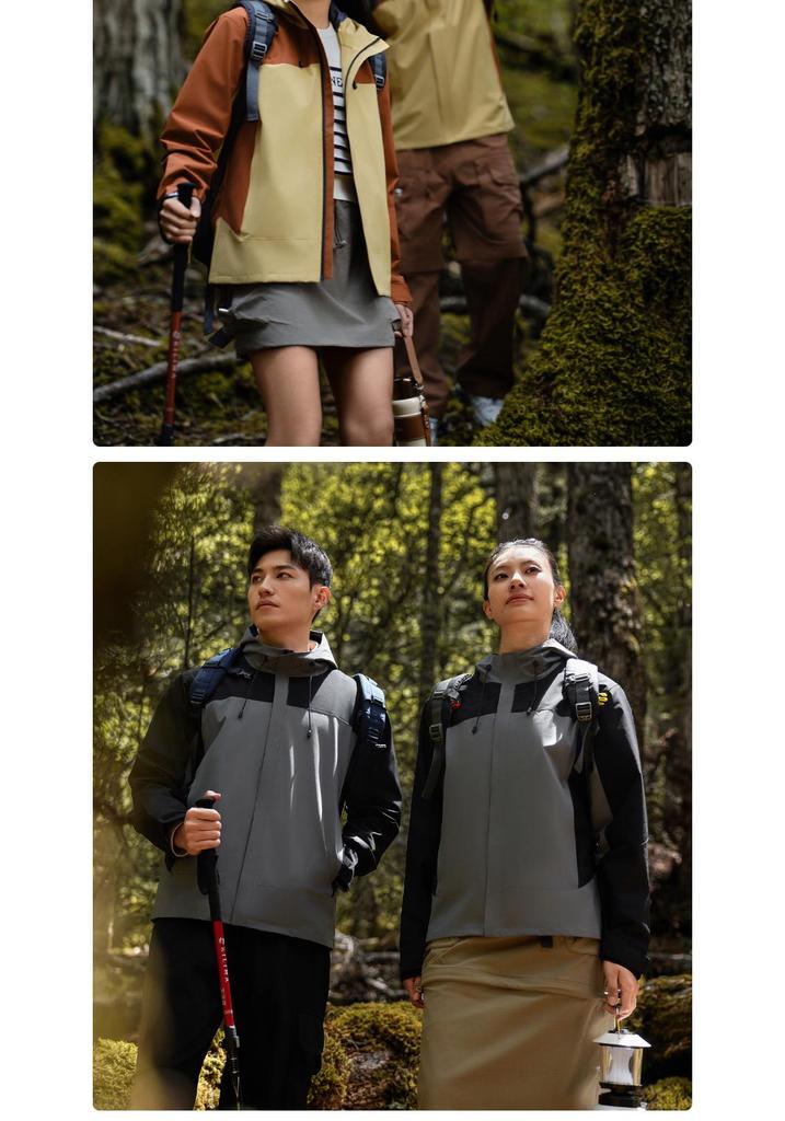 Waterproof Anti-static Color-block Outdoor Mountaineering Jacket with Custom Embroidery