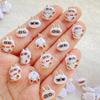 50pcs New Resin Mini Cute Cartoon White Kitten  Figurines Flat Back Nail Art DIY Scrapbook Crafts Nail Art Flatback Rhinestone