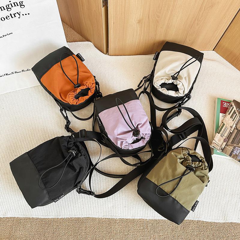 Trendy brand small satchel women's outdoor sports hiking messenger bag boys drawstring single shoulder small backpack women