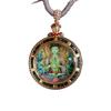 Qinghai Regong Green Tara Hand-painted Ethnic Thangka Pendant
