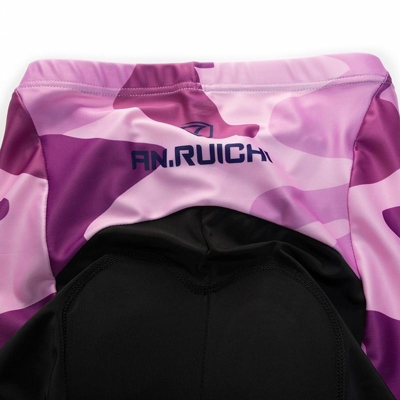 Quick Dry Short Sleeve Cycling Jersey White Bib Pants Bicycle Clothing Set Sport Jerseys Camouflage Pattern Women Cycling Clothes Suits