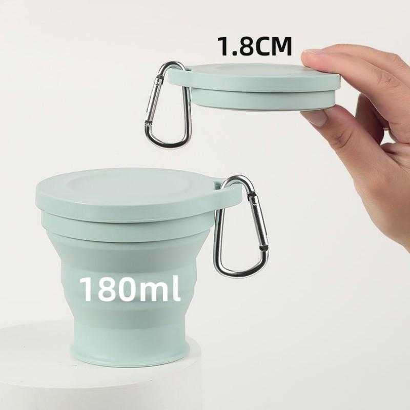 Silicone Food Grade Water Cup Foldable Cup with Lid Coffee Cup Outdoor Travel Cup Portable Drinking Water Tea Cup Telescopic Cup