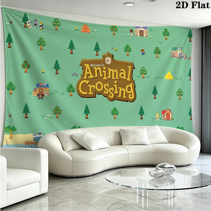 Animal Crossing Anime Wall Tapestry Aesthetic Wall Hanging Printed Fabric Blanket Decorative Tapestries for Bedroom Living Room Home Decor
